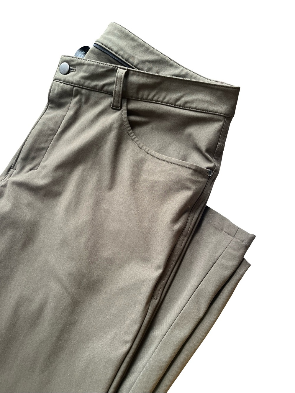 Lululemon ABC Pant Classic 34" Dark Olive Green Athleisure Mens Size 38